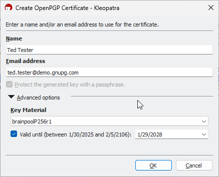 Generating a key pair